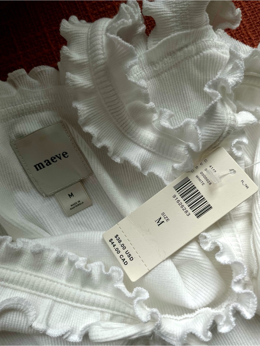 Anthropologie Maeve Dorrie Ruffled Cami in White M NWT Minimalist Capsule - Picture 5 of 11